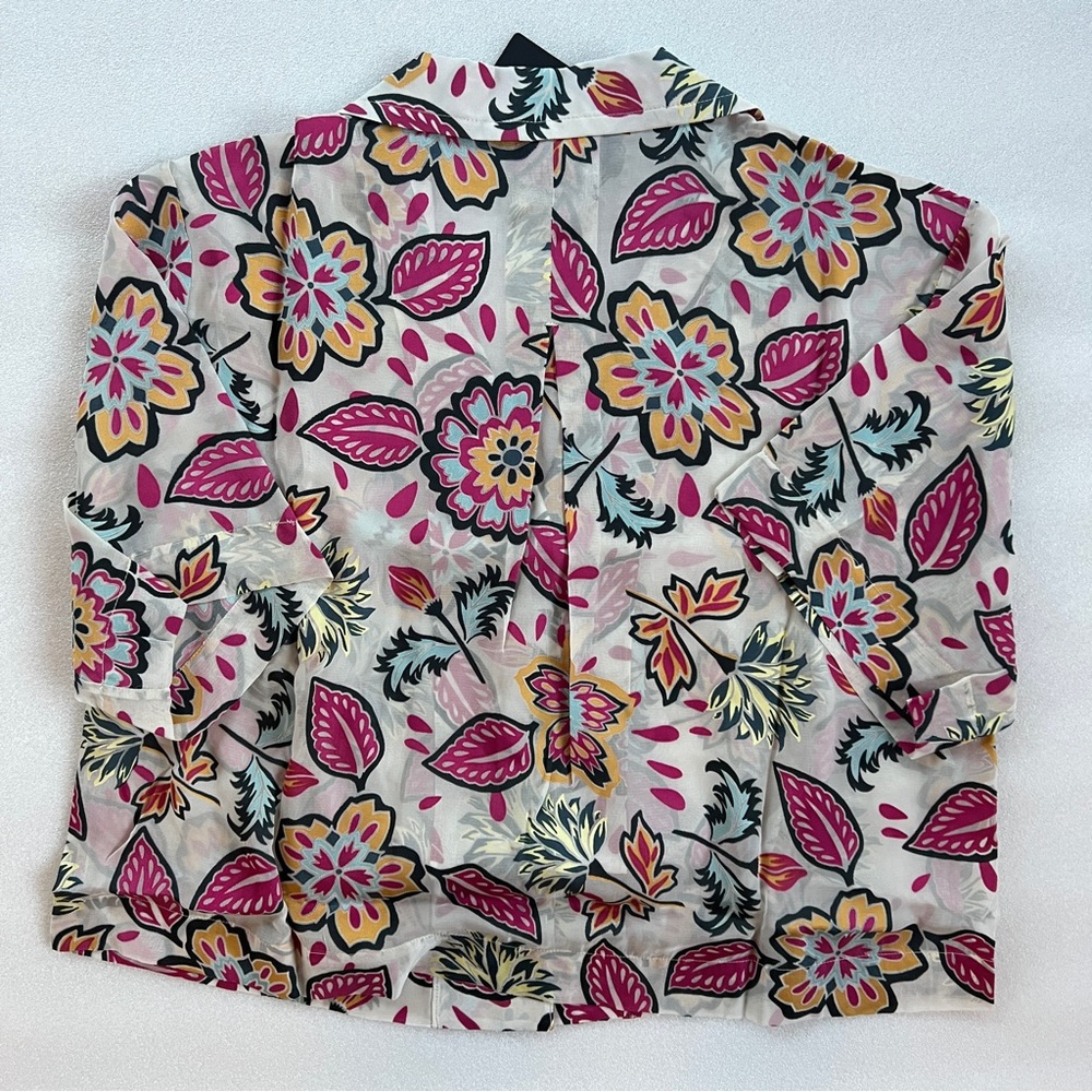 rag & bone Mare Silk Blend Floral Cropped Shirt - Picture 5 of 10